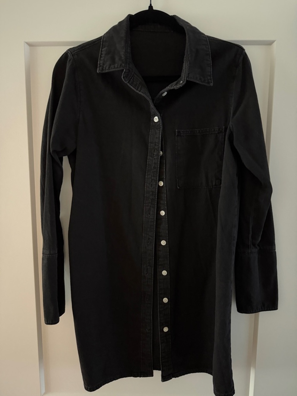 ASOS Black Button-Front Shirt Dress